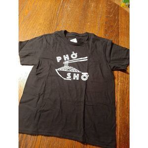 New Youth Kids Medium Pho Sho Cotton Short Sleeve Black White Tee T-Shirt Top